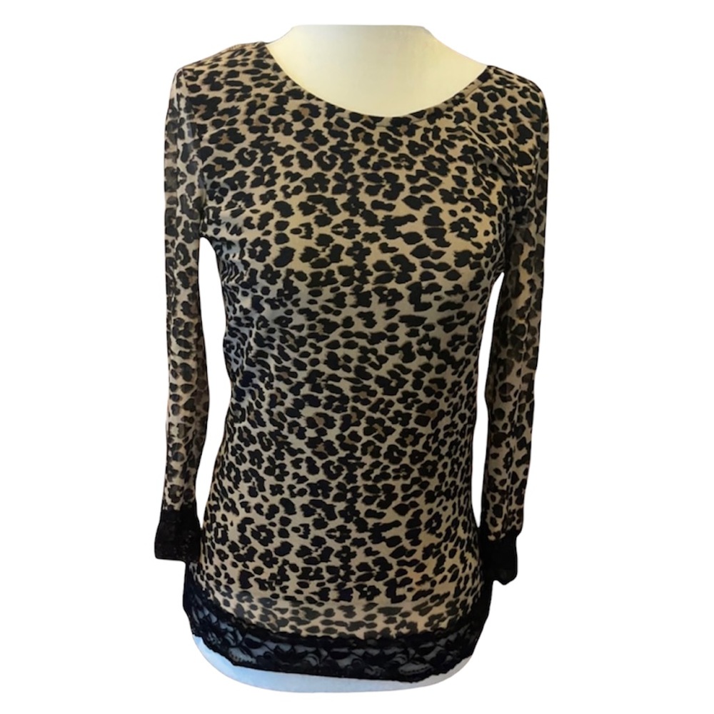 Almost Famous Animal Print/Lace Top